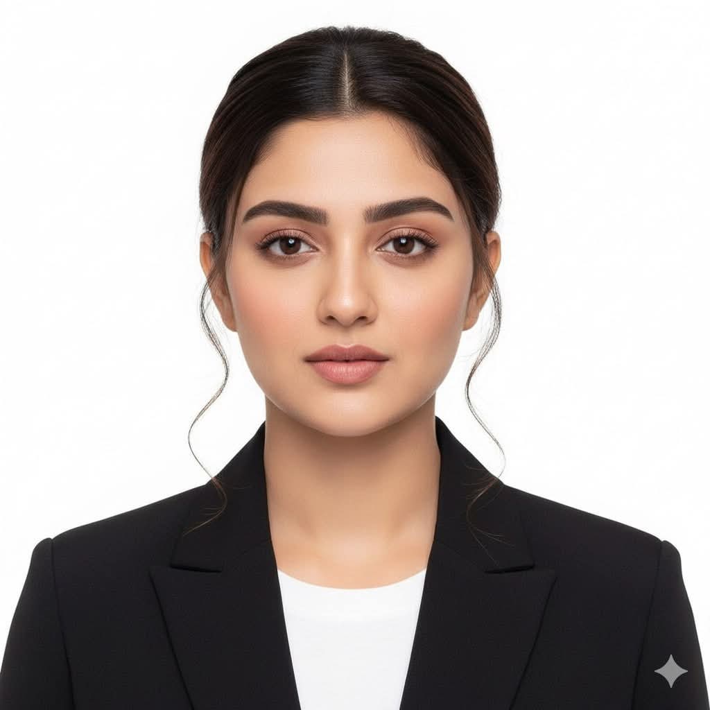 Realistic gormal ID photo of a Women