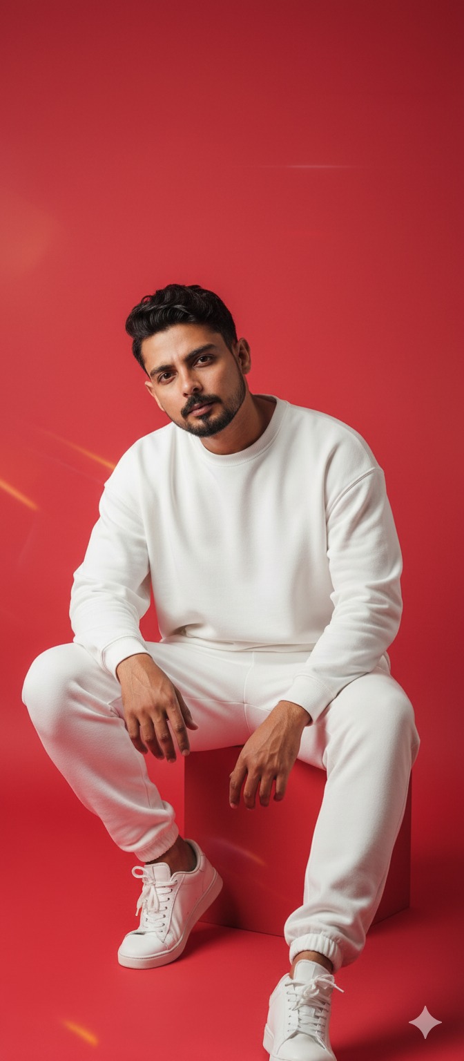 Stylish fashion editorial photo of a male model